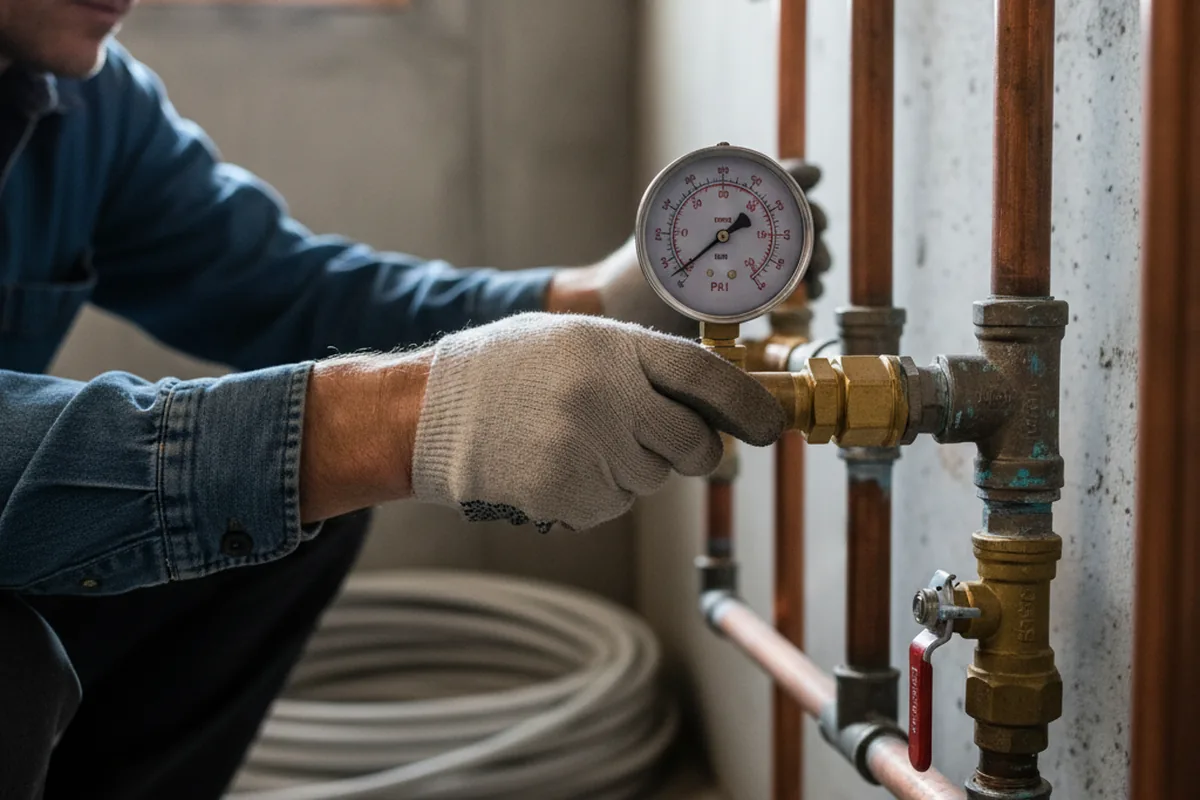 Pressure testing a repaired line during Water Line Repair in Scotch Plains