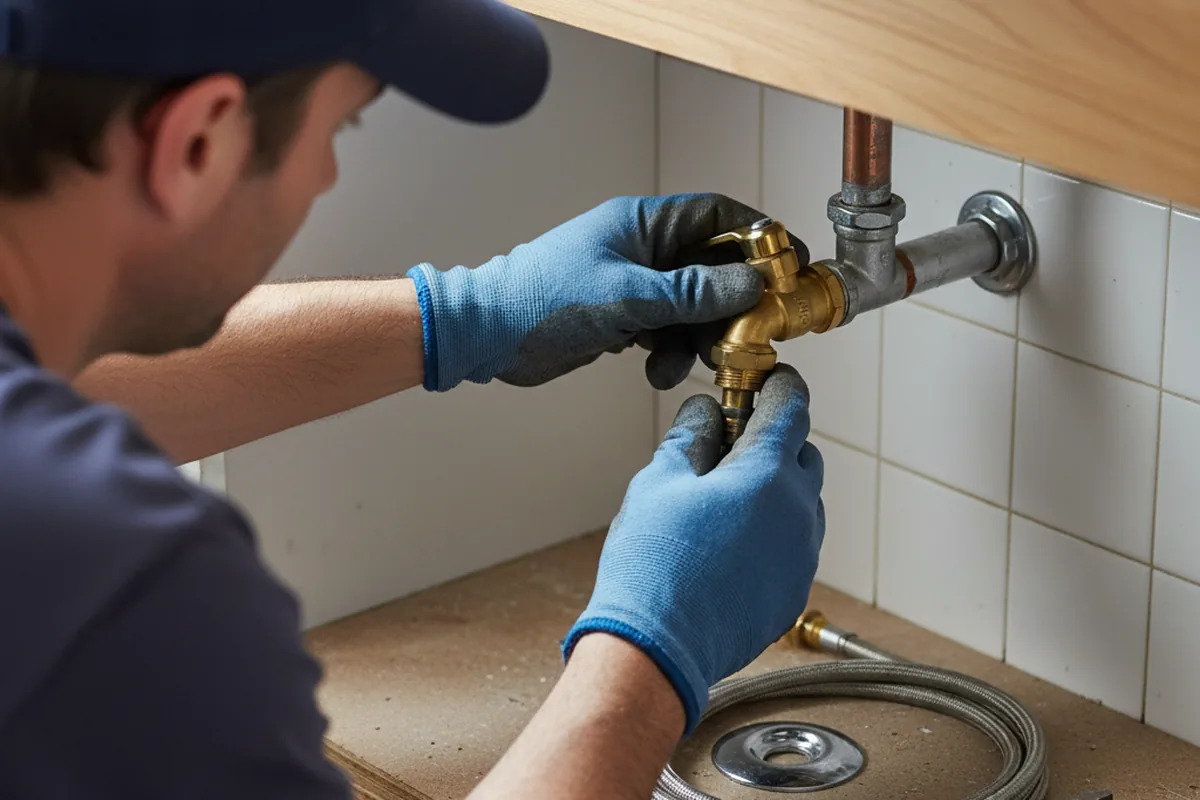 Shutoff valve and fitting work during Burst Pipe Repair in Scotch Plains